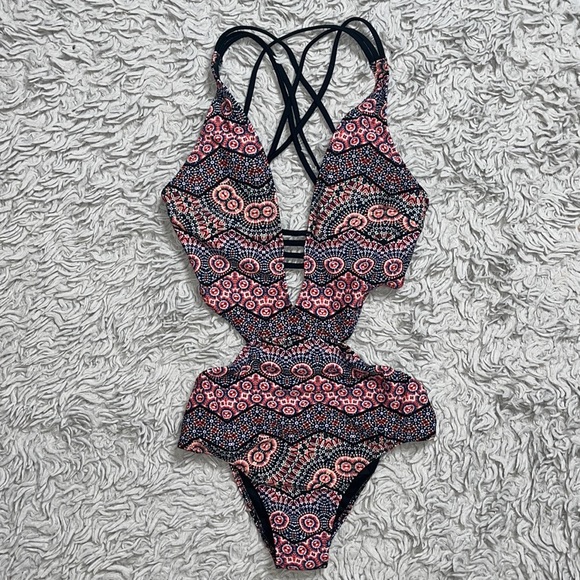 Abercrombie & Fitch Swimsuit One Piece Strappy Cut Out Monokini XS - Picture 3 of 8